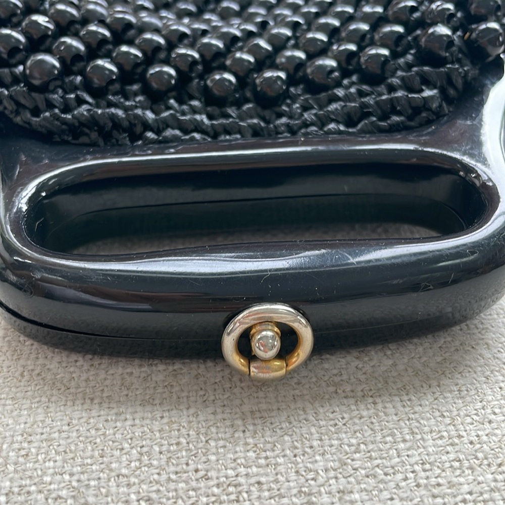 BOGO SALE Vintage Black Beaded Evening Bag - Picture 2 of 4